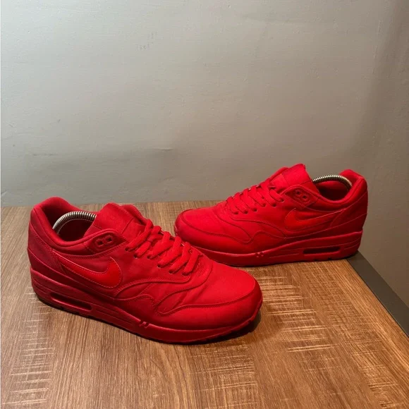 Nike Air Max 1 Sz 8.5‎ Attack Pack Red 308866-600 Powerwall Shoes Sneakers - Picture 2 of 7